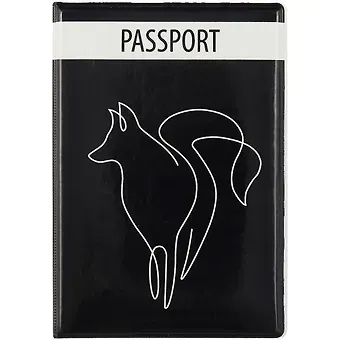Обложка для паспорта Лиса (линия) (ПВХ бокс)