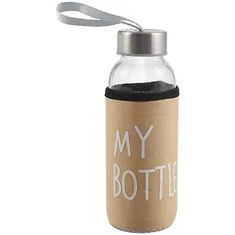 Бутылка в чехле велюр My Bottle (пастель) (стекло) (300мл)