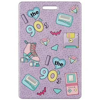 Чехол для карточек I love the 90s (фиолетовый паттерн)