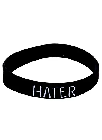 Браслет Hater (черный) (силикон) (20,2 см)