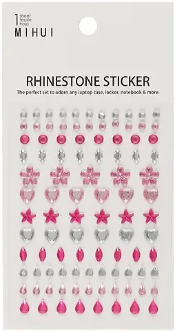 Стразы самоклеящиеся ассорти розовый микс