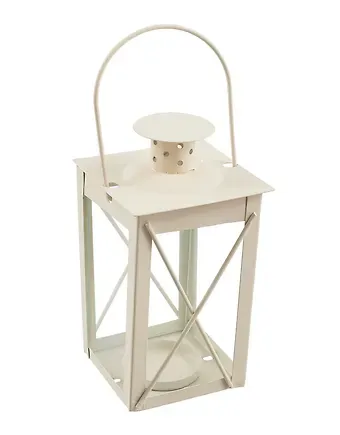 Подсвечник-фонарь белый (15х7)