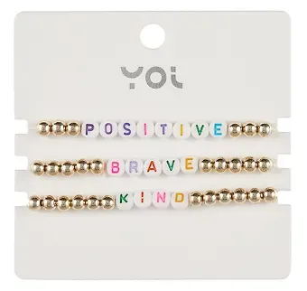 Набор браслетов Yoi, Positive, 16 см, 3 штуки
