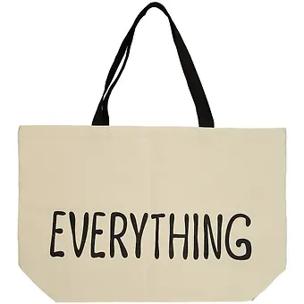 Сумка-шоппер большая Everything бежевая, текстиль 70см.*45см.*17см.