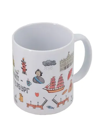 Кружка СПб Санкт-Петербург. Символы города (керамика) (330мл)