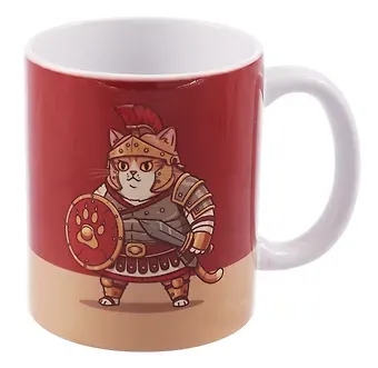 Кружка Римский кот Пришел,увидел,укусил (керамика,деколь) (330мл) (К2025-134)