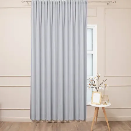 Штора на ленте Калифорния 200x280 см двухсторонняя цвет серый