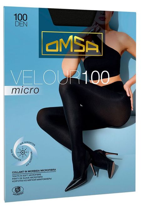 Колготки женские Omsa Velour micro 100 den Nero, р. 3