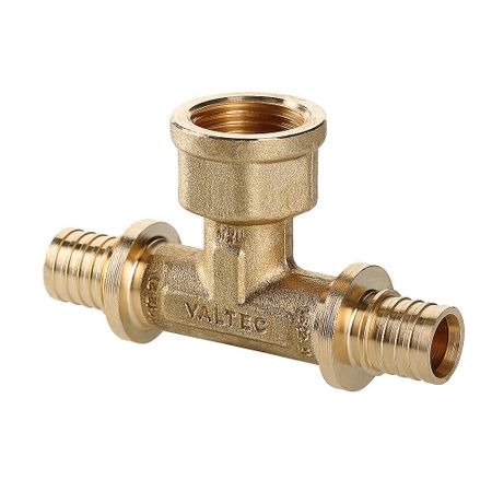 Тройник Valtec 25 мм х 3/4 ВР(г) х 25 мм латунь (VTm.432.BG.250525) тройник комбинированный valtec 32x1 x32 мм вр латунь vtm 332