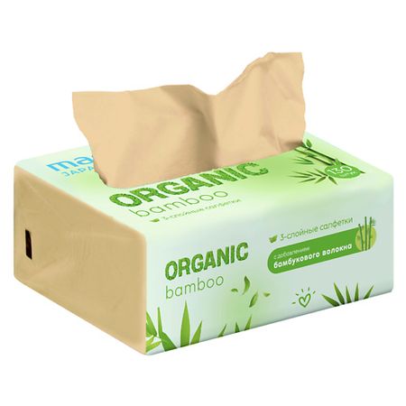 Салфетки для рук MARABU Салфетки бумажные в мягкой упаковке ORGANIC