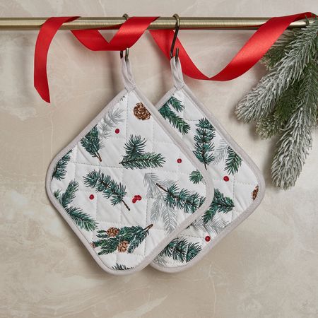 Набор прихваток Елка/Christmas tree полиэстерная скатерть merry christmas tree snowflake