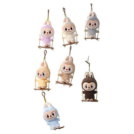 Мягкая игрушка POP MART Фигурка Labubu Wood Workshop Collection Swinging Plush Pendant Mystery Box