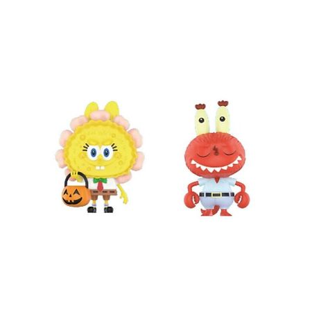 Мягкая игрушка POP MART Игрушка-сюрприз The Monsters Spongebob Series  jack-o'-lantern + crab boss x ZIMOMO, 9 см