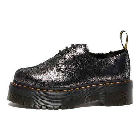 Кроссовки DR. MARTENS Кроссовки Dr.Martens 1461 Faux Fur Lined Metallic Leather Platform Shoes Black
