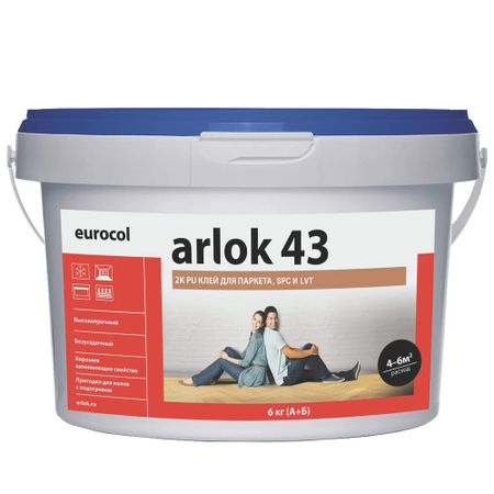 Клей для паркета полиуретановый Arlok 43 2K PU двухкомпонентный 6 кг