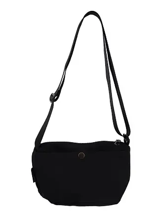 Сумка с кнопкой и карманами (черная) (25х15) (PU) (12-12721-202507- B1)