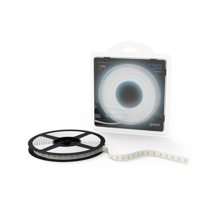 Лента LED 2835/120-SMD 9.6W 12V DC холодный белый IP66 (блистер 5м) пружинные клеммы для печатной платы 6 3