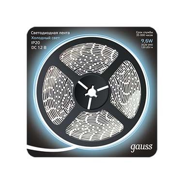 Лента LED 2835/120-SMD 9.6W 12V DC холодный белый (блистер 5м) светодиодные гирлянды qmlrmc теплый белый