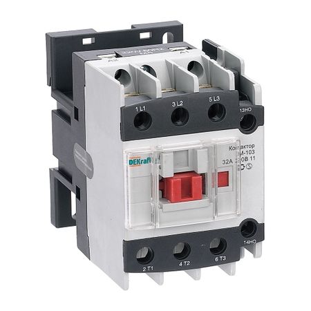Контактор модульный Dekraft КМ-103 220 В 32 А тип AC 1НО+1НЗ (22123DEK)