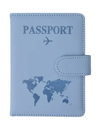 Travel Обложка для паспорта и карточек (голубая) (софт тач) (12-BLUEDOT-202505-P4)