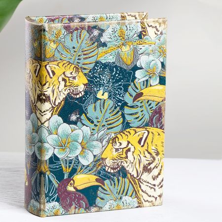 Шкатулка Glasar Tiget в виде книги черная 14х5х20 см