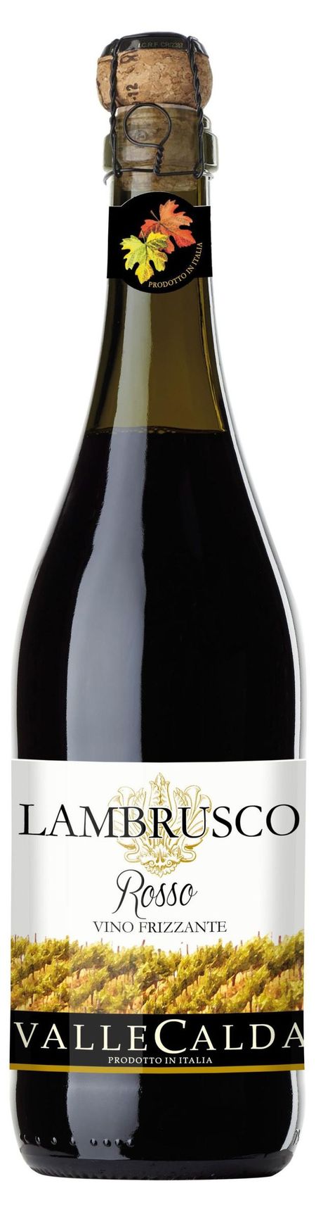 Вино Valle Calda Lambrusco Rosso красное полусладкое Италия, 0,75 л