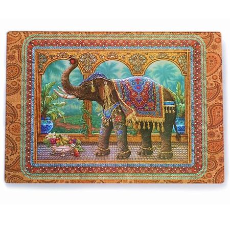 Доска сервировочная GIFT'N'HOME Разделочная доска подарочная стеклянная Слон Маракеш