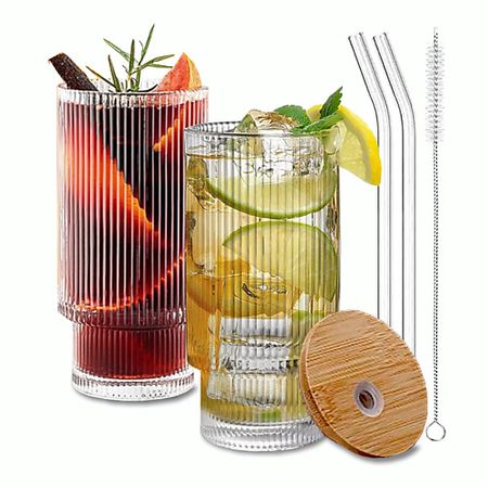 Стакан GIFT'N'HOME Набор стеклянные стаканы с трубочкой 2 шт стеклянные кюветы для спектрофотометра 10 шт