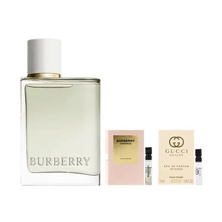 Набор парфюмерии BURBERRY Набор: Туалетная вода Burberry Her + Burberry Goddess + Gucci Guilty Eau de Parfum Intense парфюмерии burberry   пробников парфюмерная   goddess парфюмерная   her туалетная   her