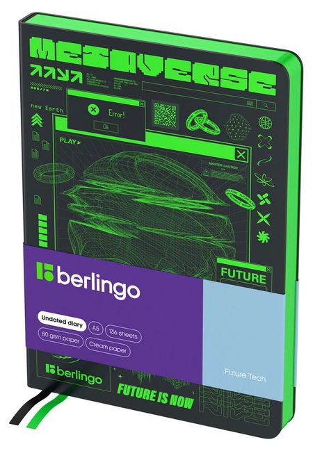 Ежедневник недатированный Berlingo Future Tech А5, 136 л