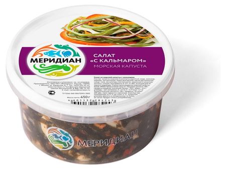 Салат из морской капусты Меридиан с кальмарами, 450 г