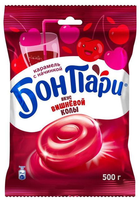 Карамель Бон Пари со вкусом вишневой колы, 500 г