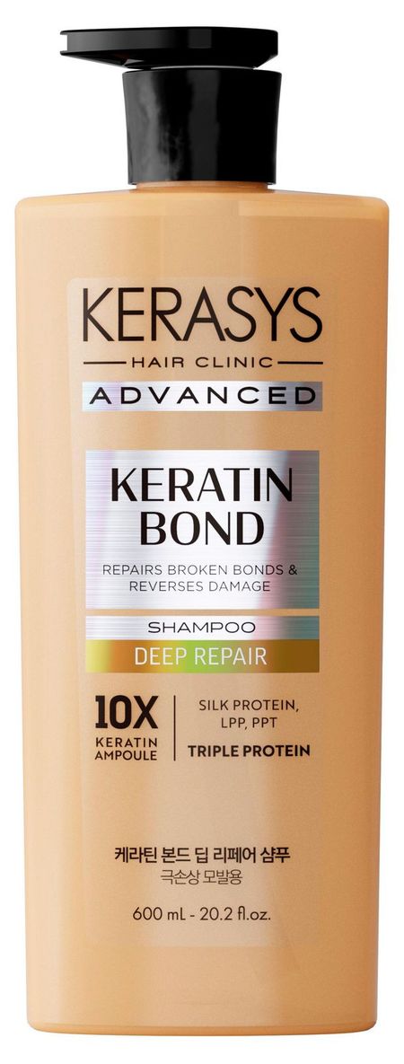 Шампунь для волос Kerasys Advanced Keratin Blond Восстановление с кератином для поврежденных волос, 600 мл