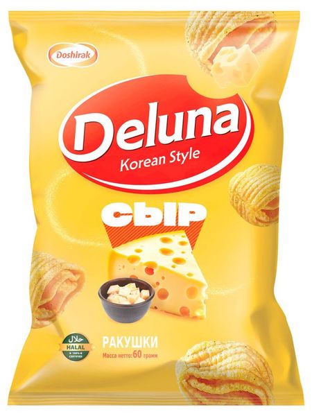 Снеки кукурузные Deluna Сыр, 60 г