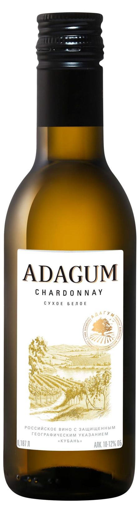 Вино Adagum Chardonnay белое сухое Россия, 0,187 л александр суханевич послевкусие