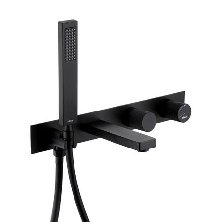 Смеситель для душа встраиваемый Abber Rund с лейкой черный матовый (AF8730B)