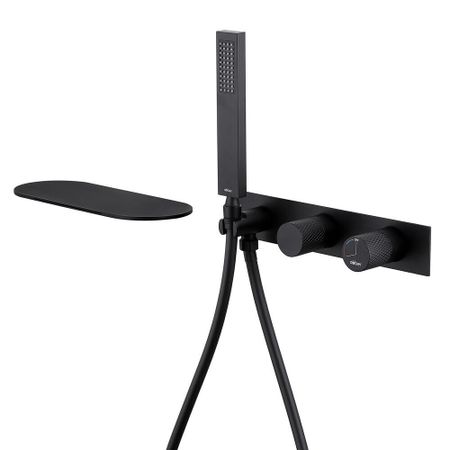 Смеситель для душа встраиваемый Abber Rund с лейкой черный матовый (AF8731B)