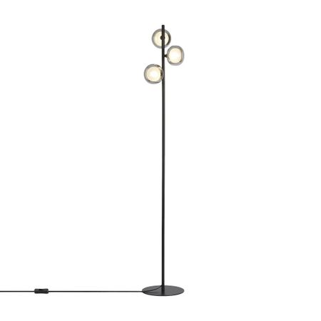 Торшер Freya G9 75 Вт черный IP20 (FR5435FL-03B) стандарт ес двойная розетка выключатель света usb розетки настенная розетка с заземлением панель из черного стекла 16 а 220 в