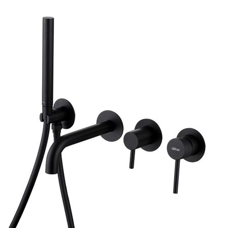 Смеситель для душа встраиваемый Abber Wasser Kreis однорычажный с лейкой черный матовый (AF8130B)