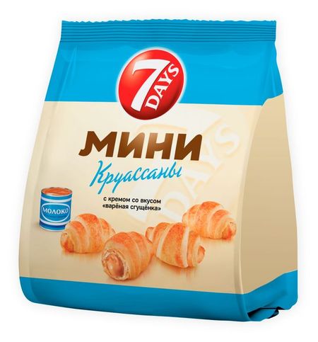 Мини-круассаны 7Days с кремом со вкусом вареная сгущенка, 265 г