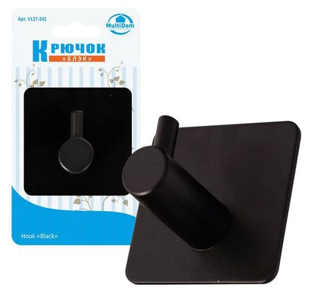 Крючок Мультидом черный, 4,5х4,5х2,5 см