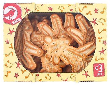 Печенье с сахаром АШАН Красная птица Kids Жирафыч, 290 г
