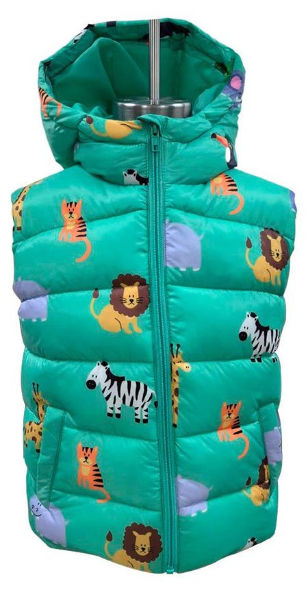 Жилетка детская на молнии Животные