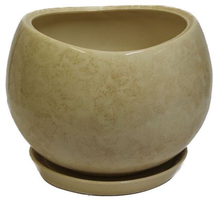 Горшок для цветов Котовский Фаянс Адель 3 бежевый, 1,2 л