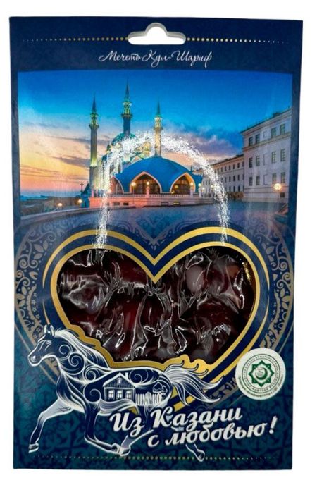 Колбаса конская сыровяленая Каусар из конины с чесноком халяль нарезка, 60 г