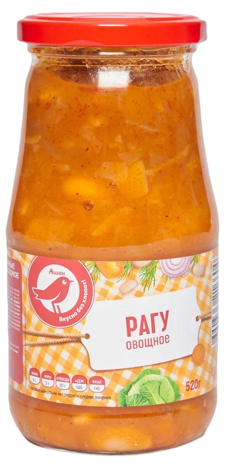 Рагу овощное АШАН Красная птица, 520 г