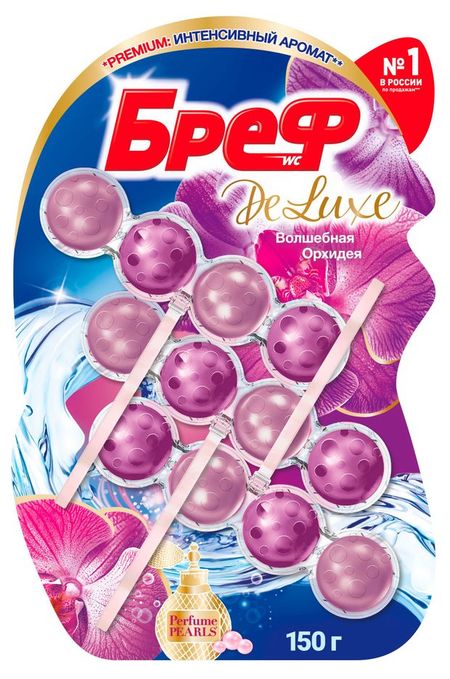 Туалетный блок Бреф Делюкс Волшебная орхидея, 3x50 г