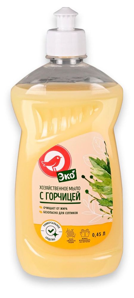 Мыло хозяйственное АШАН Красная птица с горчицей, 450 мл