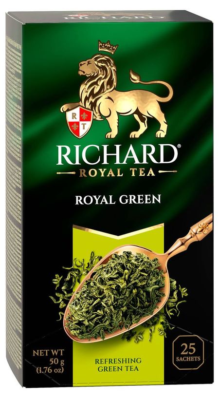 Чай зеленый Richard Royal Green в пакетиках, 25х2 г