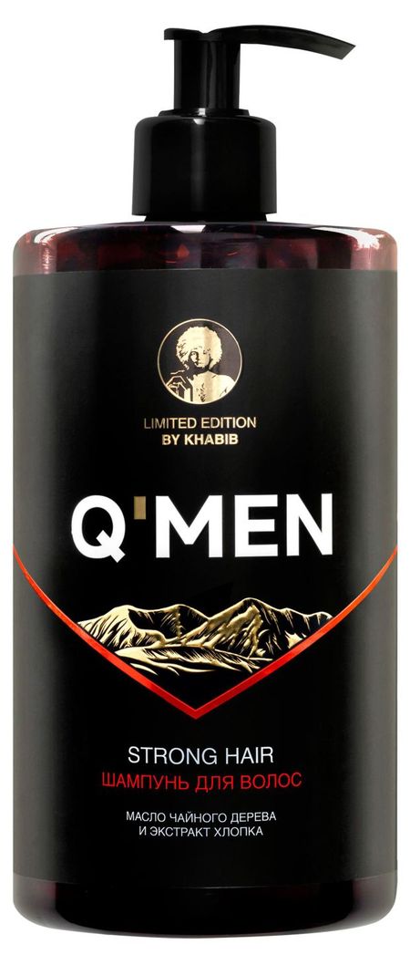 Шампунь для волос Q'Men Сила и укрепление масло чайного дерева экстракт хлопка, 640 мл